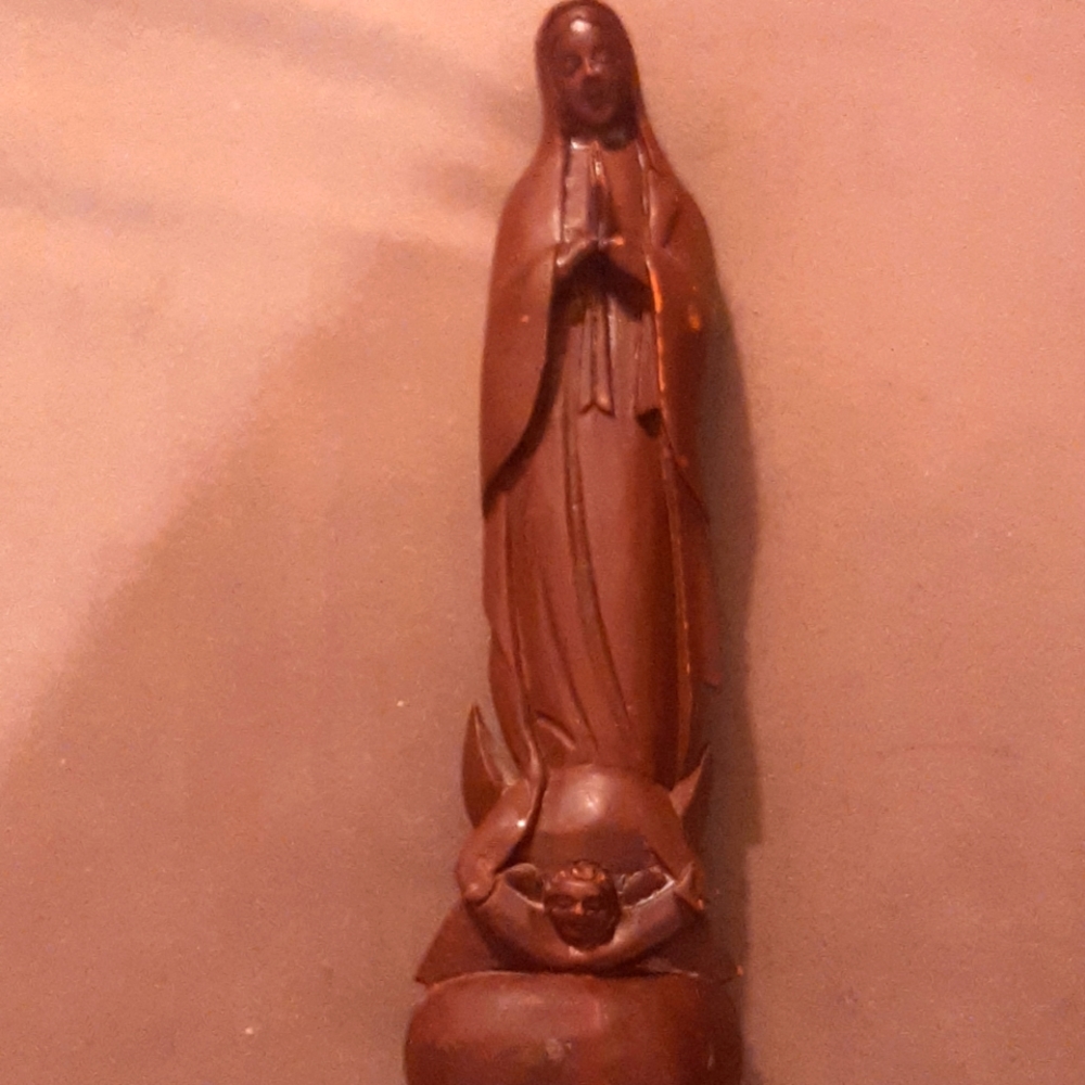 Vintage Jose Pinal MADONNA wood carving